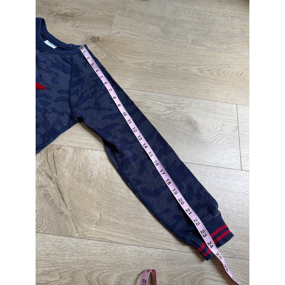 Kids Boys Girls Hanna Andersson blue camo red star stripe size 12 / 150 pullover - Picture 7 of 11